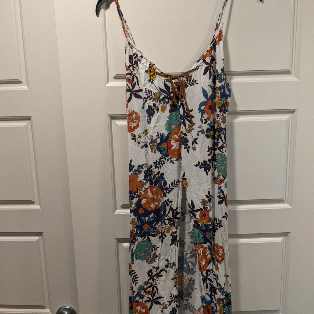 American Rag Cie Floral Long Split Cami/Tank XL